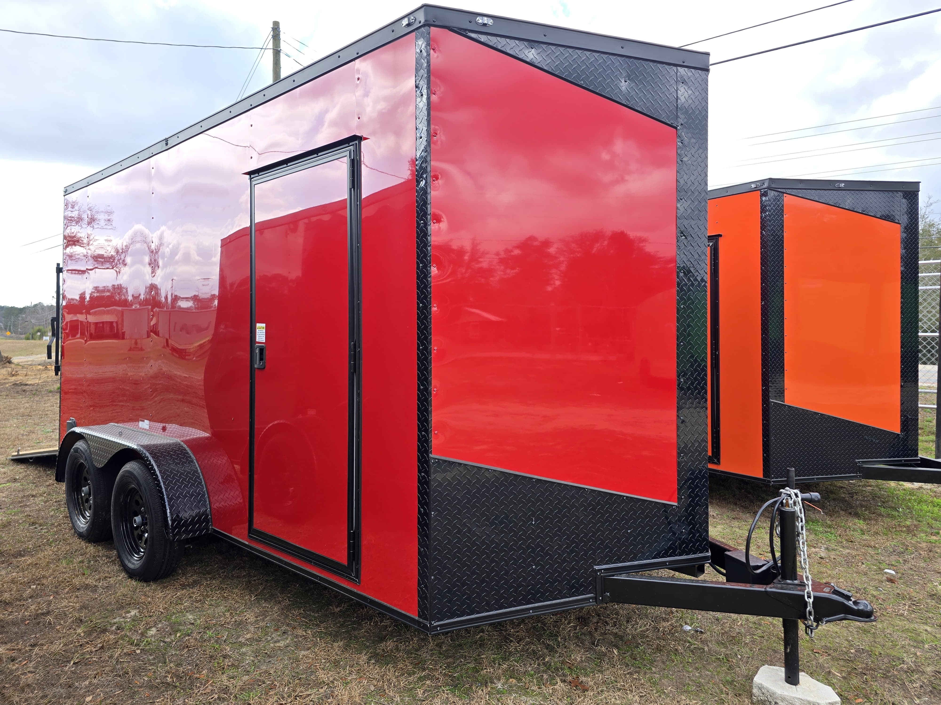 7x14 TA Red Enclosed Trailer